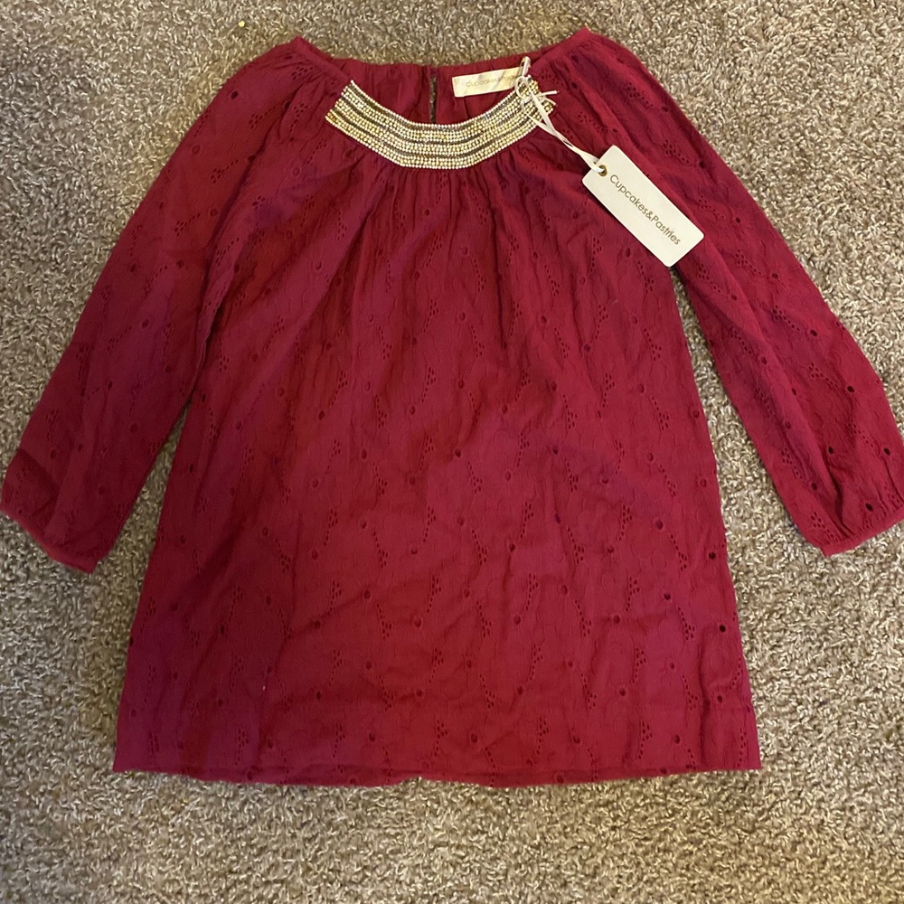 Cupcakes and pastries Burgundy Girl’s dress